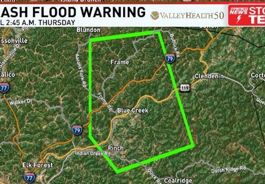 Image for story: Heavy rainfall brings flash flooding to northeast Kanawha County