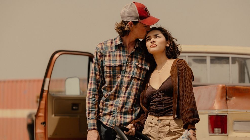 Jacob Lofland as Cooper Norris and Paulina Chavez as Ariana in Landman episode 1, season 2, streaming on Paramount+. Photo Credit: Emerson Miller/Paramount+