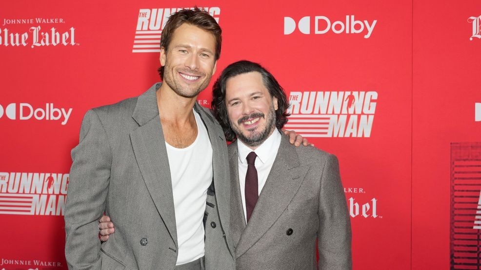 NEW YORK, NEW YORK - NOVEMBER 09: (L-R) Glen Powell and Edgar Wright attend "The Running Man" New York Premiere at AMC Lincoln Square 13 on November 09, 2025, in New York, New York. (Photo by John Nacion/Getty Images for Paramount Pictures)